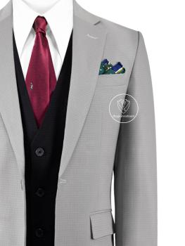 Bộ Suit Xám Trắng Caro Modern Fit TGS355